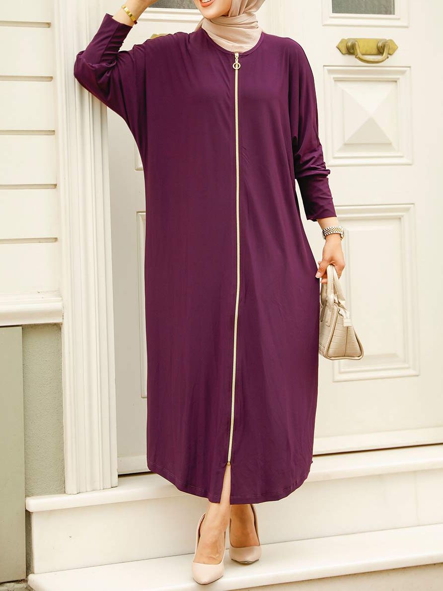 Purple Hijab Turkish Abaya