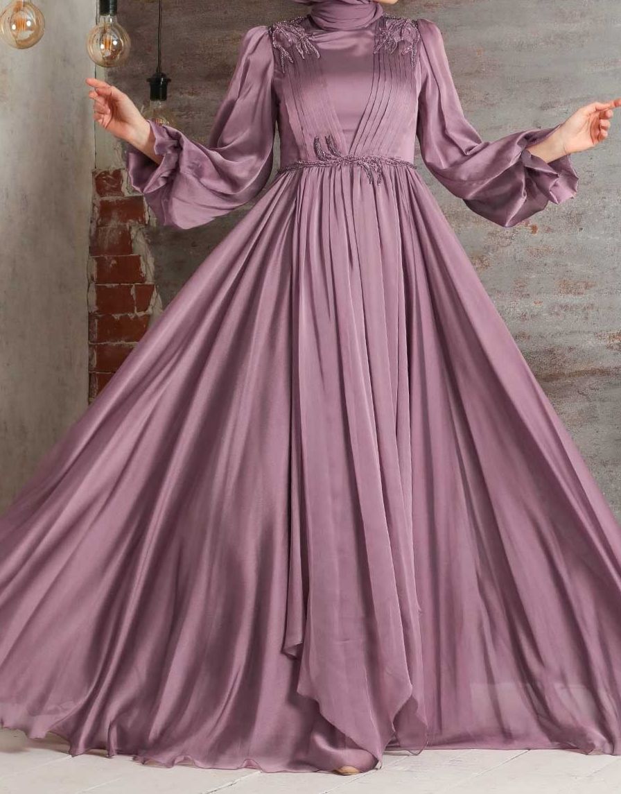 Modern Brown Muslim Fashion Evening Dress