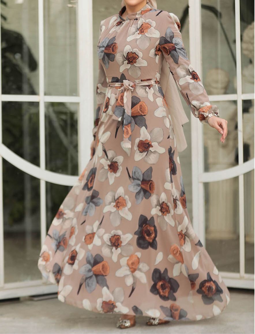 Cherry Floral Hijab Dress