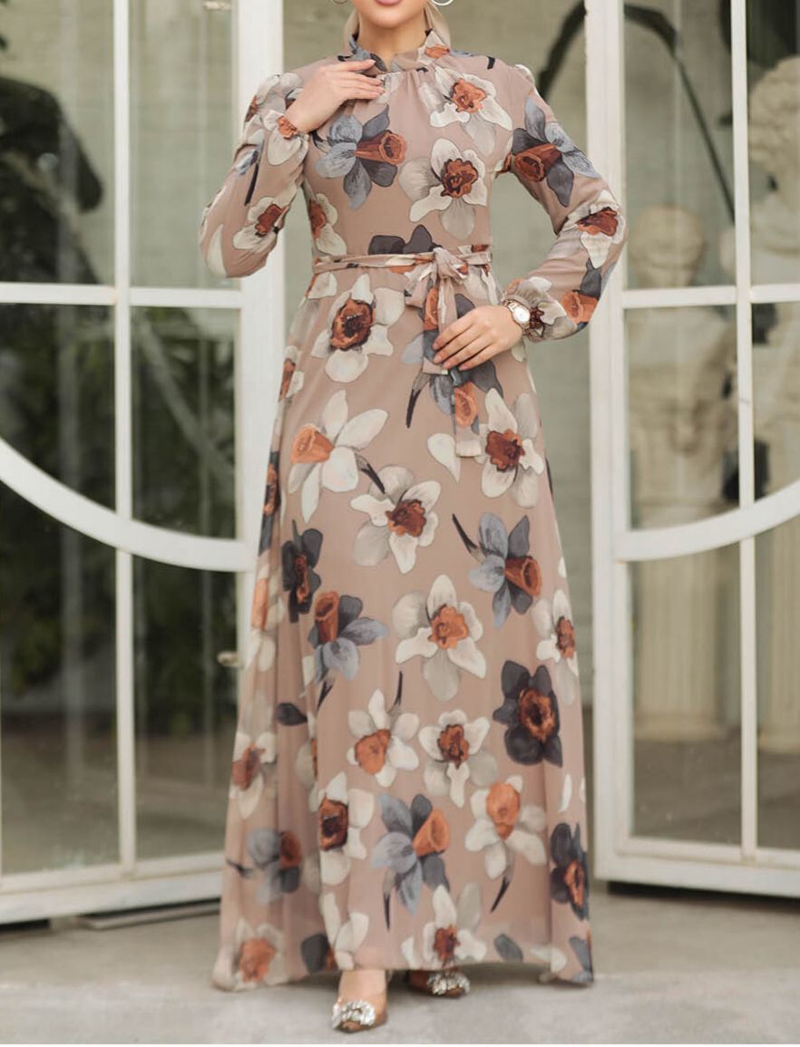 Cherry Floral Hijab Dress