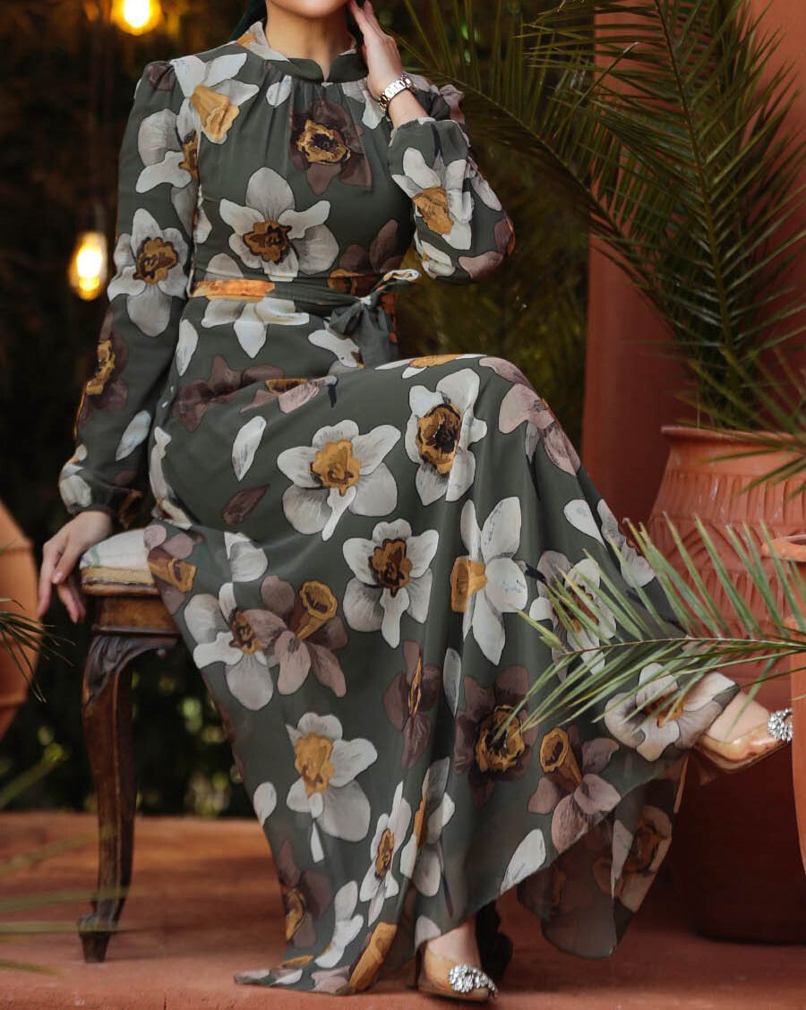 Khaki Hijab Dress
